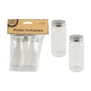 10PCS 130ML Clear Plastic Containers with Metal Lid Small Craft Art Storage Jar
