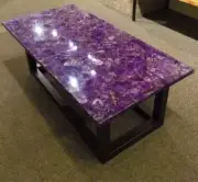 48" x 24" Amethyst Stones Table Top Handmade Natural Stones Home interior decor