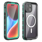 SHELLBOX Dot+ Series Phone Case for iPhone 15 IP68 Waterproof PC+TPU Clear Phone Cover