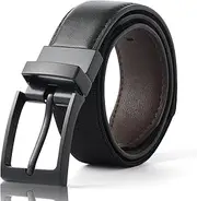 [Coubeau] Kids Belt Reversible Belt for Boys - PU Leather Belt for Boys Black and Brown for School Uniform Boys Belt for Children Elastic Girls
