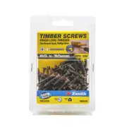 Zenith 8G x 30mm Florentine Bronze Hinge-Long Thread Timber Screws - 100 Pack