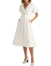 [David Lawrence] Delta Linen Dress in Ivory