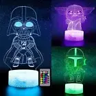 3D Illusion Night Light for Kids, LED Desk Lamp 3 Pattern & 16 Color Change Deco