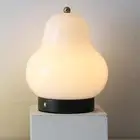 Table Lamp Touch Control Pear Shaped Bedside Light for Home Study Room Decor