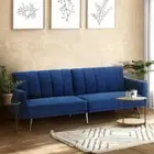 Lucrezia Velvet Two in One 3 Seater Sofa Couch and Fold Out Futon Bed | Adjus...