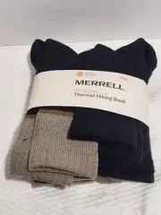 4 Pair Merrell Thermal Hiking Crew Socks M/L Men Size 9-12 Women Size 10-13 NEW