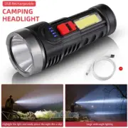 Super Bright 1000000LM LED Tactical Flashlight 4IN1 Zoom Torch USB Rechargeable