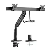 BRATECK Dual Monitors Select Gas Spring Aluminum Monitor Arm Fit Most 17-35 Monitors Up to 10kg per screen VESA 75x75/100x100
