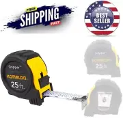 Impact Resistant 25ft Measuring Tape with Fractional Graduations & White Blade