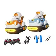 2Pcs RC Speed Bumpers Cars Mini Remote Controlled Ejector Vehicles for Kids