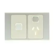Clipsal Iconic STYL Single Switched Internal Power point with extra Switch Cover Plate Crowne - S3015XC-CE