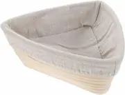 23*23*8CM Triangle Bread Proofing Basket, Handmade Banneton Bread Proofing Basket Brotform with Proofing Cloth Liner for Sourdough Bread, Baking
