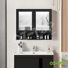 Bathroom Mirror Cabinet Wall Mount Cupboard Medicine Makeup Storage Organizer