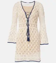 [Anna Kosturova] Anna Kosturova Bianca crochet cotton minidress AU 6 beige