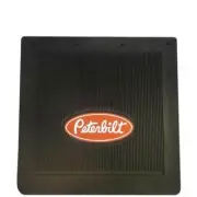 24 X 24 Inch Square Black Rubber Peterbilt Logo Mud Flap