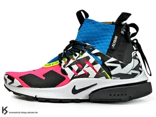 [26cm] 2018 第二彈 德國機能服裝品牌 ACRONYM x NIKE AIR PRESTO MID RACER PINK 螢光桃紅 藍 拉鍊 魚骨鞋 慢跑鞋 (AH7832-600) !