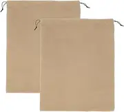[uxcell] 2 Pack Dust Bags for Handbags, 15.8x19.7 Cotton Drawstring Storage Pouch Bag Dust Cover Storage Bags for Purses Shoes Boots Daily Travel Storage, Khaki