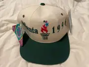 New With Tags Atlanta 1996 Olympics Embroidered Starter Snapback Hat White/Green