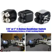 7/8" & 1" Handlebar Control Switch Fog Light Momentary / Self Locking 4 Button