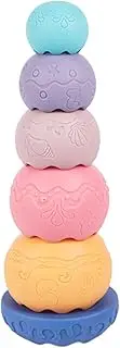 Stacking Tower Toys - Sensory Eggshell Rubber Stacking Toys,Soft Learning Motor Skill Preschool Building Blocks for Kids