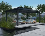 CANOPIA | Dallas 3.6x6 DIY Aluminum Gazebo Dark Grey