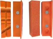 SMZhomeone 4 Pieces 4/5/6 Inch for DURABLE Accessories Magnetic Soft Pad Pine Rubber Tools Magnetic Vise Jaw for PADS for Metal Vice Bench Machine (4 inch Orange)