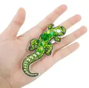 Crystal Art Beadwork kit for creating brooch BP-227C Lizard