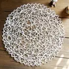 Round Hollow Kitchen Dining Mat Woven Placemat Coaster Cup Pads Dinnerware