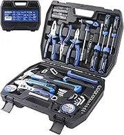 URASISTO Home Tool Kit for Men, 62 pieces General Household Hand Tool Set with Hammer, Pliers, Wrenches, Sockets for Repairs, Electrician, Maintenance Workers