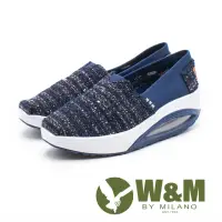 在飛比找momo購物網優惠-【W&M】BOUNCE 編織 厚底休閒女鞋(藍)