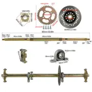 815mm 32''Go Kart Rear Axle Sprocket Wheel Hub Assembly for ATV Quad Buggy Trike