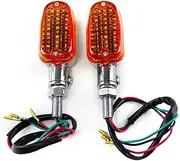 LED Indicator Blinkers Amber Lamp Accessories Motorcycle Bulb Led Turn Signal Light Cafe Racer Drectional Motor For Ha&rl&ey Luces for TO&UR&IN&G(Led-Plating-Orange)