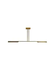 Coates 2 Light LED Colour Switching Linear Pendant in Antique Brass