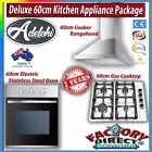 Deluxe 60cm Appliance Kitchen Package Electric SS Oven Gas Cooktop Rangehood!