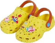 [SPONGEBOB SQUAREPANTS] Clogs With Charms Kids Sandals Summer Sliders With Ankle Strap Holiday Beach Shoes