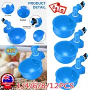 1-12X Poultry Water Waterer Chicken Hen Drinking Cups Plastic Automatic DrinkeCF