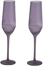 Semi Frosted Purple Champagne Glasses Set of 2, with A Capacity of 10.15 oz for Student Gatherings, Birthday Parties