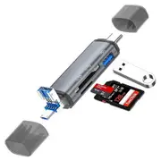 SD Card Reader, 3 in 1 Memory Card Reader, Multi-functional, Data Transfer, Type-C, Micro USB, USB, SD, USB Camera Adapter, 0TG Function, Converter