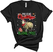[Generic] This is My Christmas Pajama Shirt, Wonderful Santa Sheep Farmer, X-mas Lights Animal Lover Unisex T-Shirt