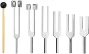 Tuperoymse 6Pcs/Set 128Hz 256Hz 512Hz 1024Hz 2048Hz 4096Hz Tuning Fork with Hammer for Tuning Fork Kit Healing Sound Vibration Tool