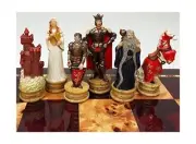 HPL King Arthur/Sir Lancelot Medieval Times Camelot Chess Men Set- NO Board