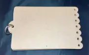 Eyelet Border Tag Bare Chipboard Scrapbooking Flip Album 6 pgs w/ring 8" x 5"
