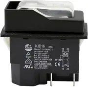 KEDU KJD16 4 Pins Waterproof Electromagnetic Push Button Switch On Off Switches with Overload Protection UVLO for Electric Power Tools Machine Tool Equipment 250V 16A 2HP (KJD16)