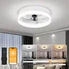 19.7" Low Profile Flush Mount Ceiling Fan with Light Remote & App Control | 6-Sp