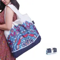 在飛比找momo購物網優惠-【ENVIROSAX】折疊環保購物袋―嬉皮滾石 孔雀