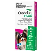 Credelio Plus Chewable Tablets For Small Dogs 2.8-5.5kg 3pk