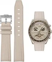 [HEYOZURY] Watch Strap for 20 mm Omega x Swatch MoonSwatch Rolex Watch Silicone Men with Stainless Steel Folding Clasp Replacement Strap Original Bracelet Omega x Swatch MoonSwatch Speedmaster