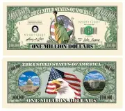 Patriotic Statue Of Liberty Million Dollar Collectible Novelty Bills