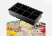 Large Ice Cube Mold 8 Tray w/ Lid Stackable Silicone Square Ice Cube Mold 1.97"
