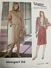 Cropped Jacket Skirt Slim Pencil 14 VOGUE 1281 Sewing Pattern UC VTG Blassport